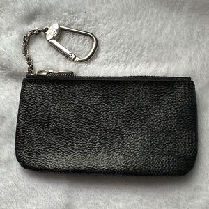 Louis vuitton key pouch Checkered Black Key Pouch